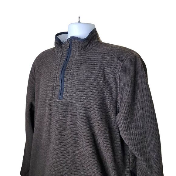 Orvis Long Sleeve Pullover Jacket Mens Size M Brown Fleece Lined High Neck Half - Picture 2 of 8